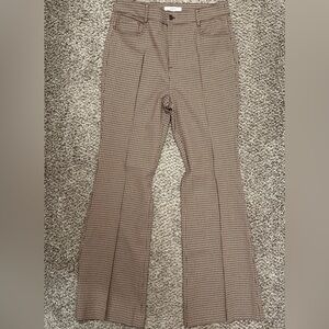 Loft Five Pocket Flare Pants in Plaid Bi-Stretch